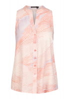 Sleeveless blouse with striped print