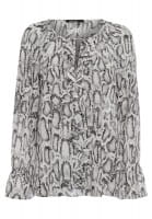 Bluse mit Snakeprint aus Viskose Chiffon