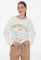 Satin-Top mit College-Print