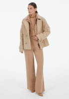Caban jacket with herringbone pattern