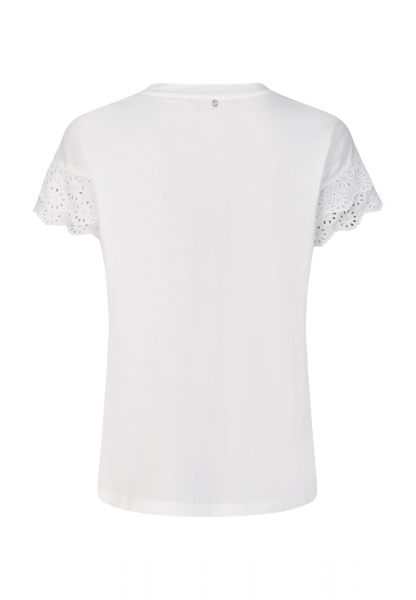T-shirt with perforated embroidery details