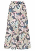 Maxi skirt with leaf print