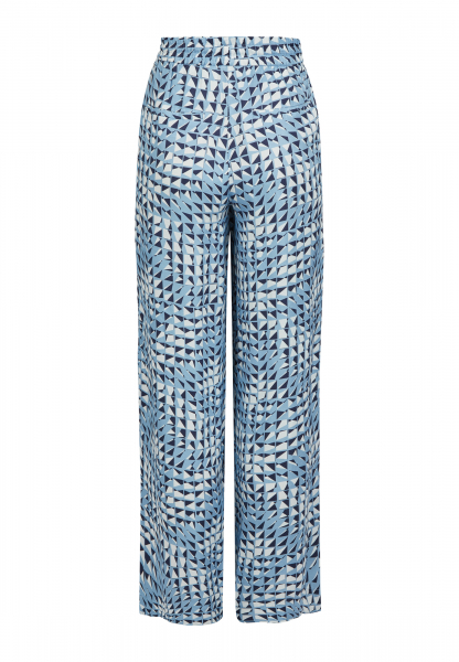 Slip-on trousers with geometric print