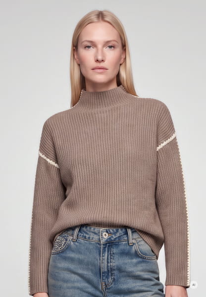 Sweater with contrasting trim