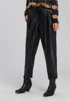 Pleated trousers imitation leather