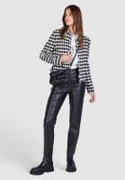 Bouclé jacket with houndstooth pattern