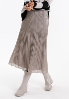 Pleated skirt metallic look