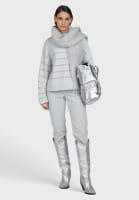 Puffer-Tasche im Metallic-Look