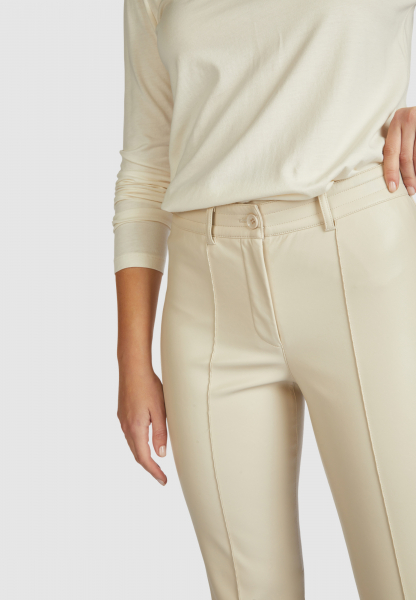 Flared trousers made from vegan leather long