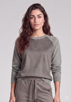 Sweater with faux leather