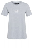 Melange-Shirt mit Logostickerei