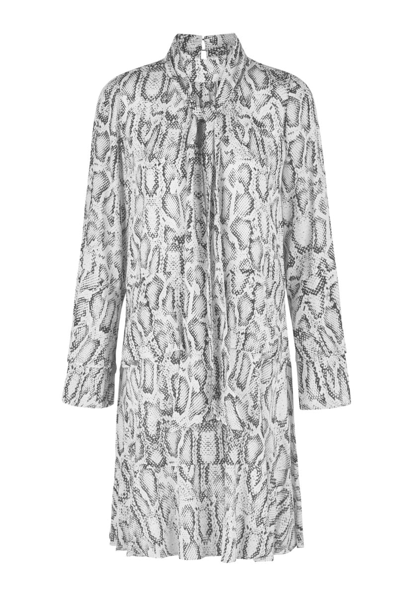 Dress with snake print in viscose chiffon | Dresses & Skirts | Fashion
