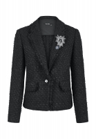 Blazer from summer tweed with brooches