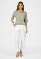 Cotton pants with belt