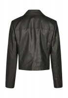 Washed biker jacket made from vegan leather