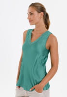 Satin top mit Spitzenausschnitt