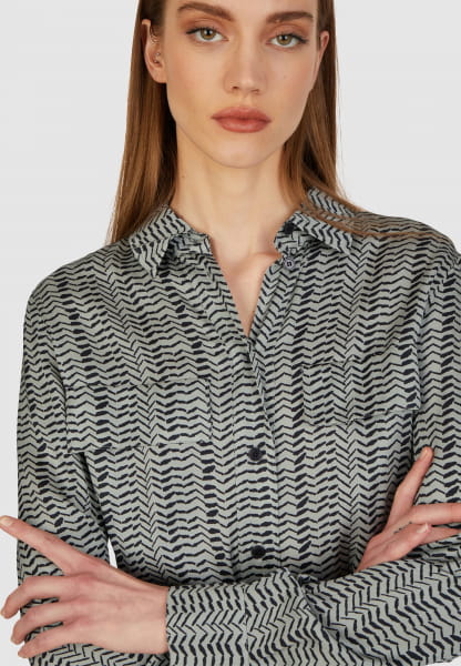 Shirt blouse dress with print