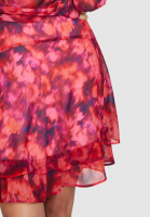 Tiered skirt with abstract floral print