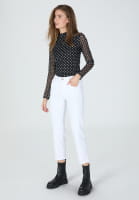 Mesh shirt with polka dot print