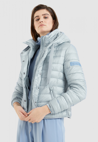 Quilted jacket with satin
