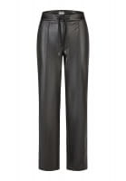 Faux Leather Jogginghose mit Kontraststreifen