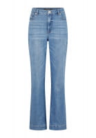 Wide Flared Jeans aus Blue Denim