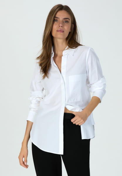 Cotton shirt with patch breast pocket