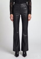Faux leather flared pants