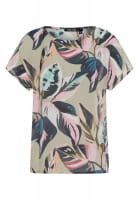 Blouse top with leaf print