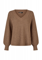 V-neck sweater with metallic blend