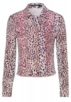 Denim jacket in leopard-style