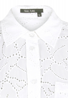Shirt blouse with perforated embroidery