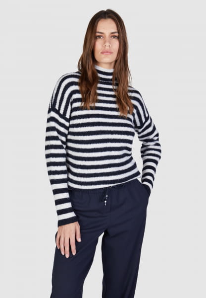 Striped sweater with turtleneck