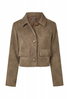 Cropped Jacke mit aufgesetzten Taschen