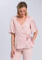 Wrap blouse in fine satin