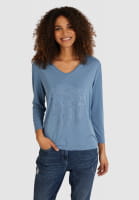 Long sleeve shirt with rhinestone logo