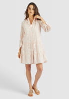 Shirt blouse dress in perforated embroidery