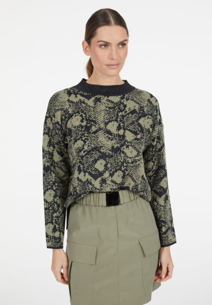 Pullover mit Lurex Snake-Jacquard