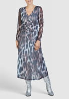 Mesh-Kleid mit Leoprint