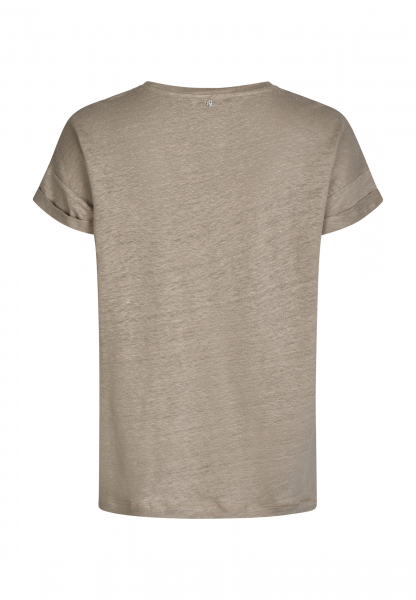 Linen shirt with rhinestone logo