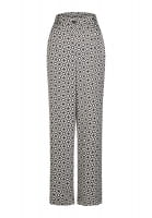 Pleated trousers with minimal print