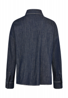 Oversized denim shirt with logo embroidery