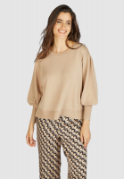 Round neck sweater with puffy sleeves