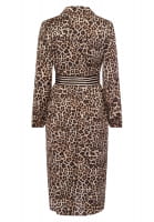 Kleid mit Leoprint und Streifen