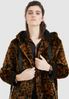 Mantel aus veganem Leopardenfell
