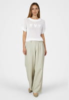 Mesh sweater with heart intarsia