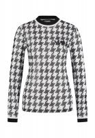 Mesh shirt with houndstooth pattern