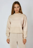 Sweater with placed stripes