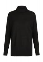 Rollkragenpullover mit Rippendetails