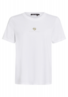 T-Shirt mit Stickerei und Strass-Logo